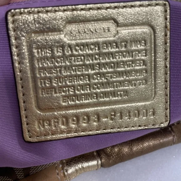 Coach Carly Gold Patchwork Shoulder Bag F14005 EUC - Picture 13 of 15